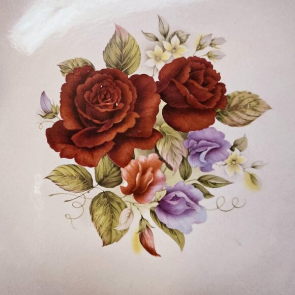 3 For 55 👍🫶 Vintage Ornate Gold Leaf Rimmed Porcelain Platter | 1950s - Picture 3 of 10